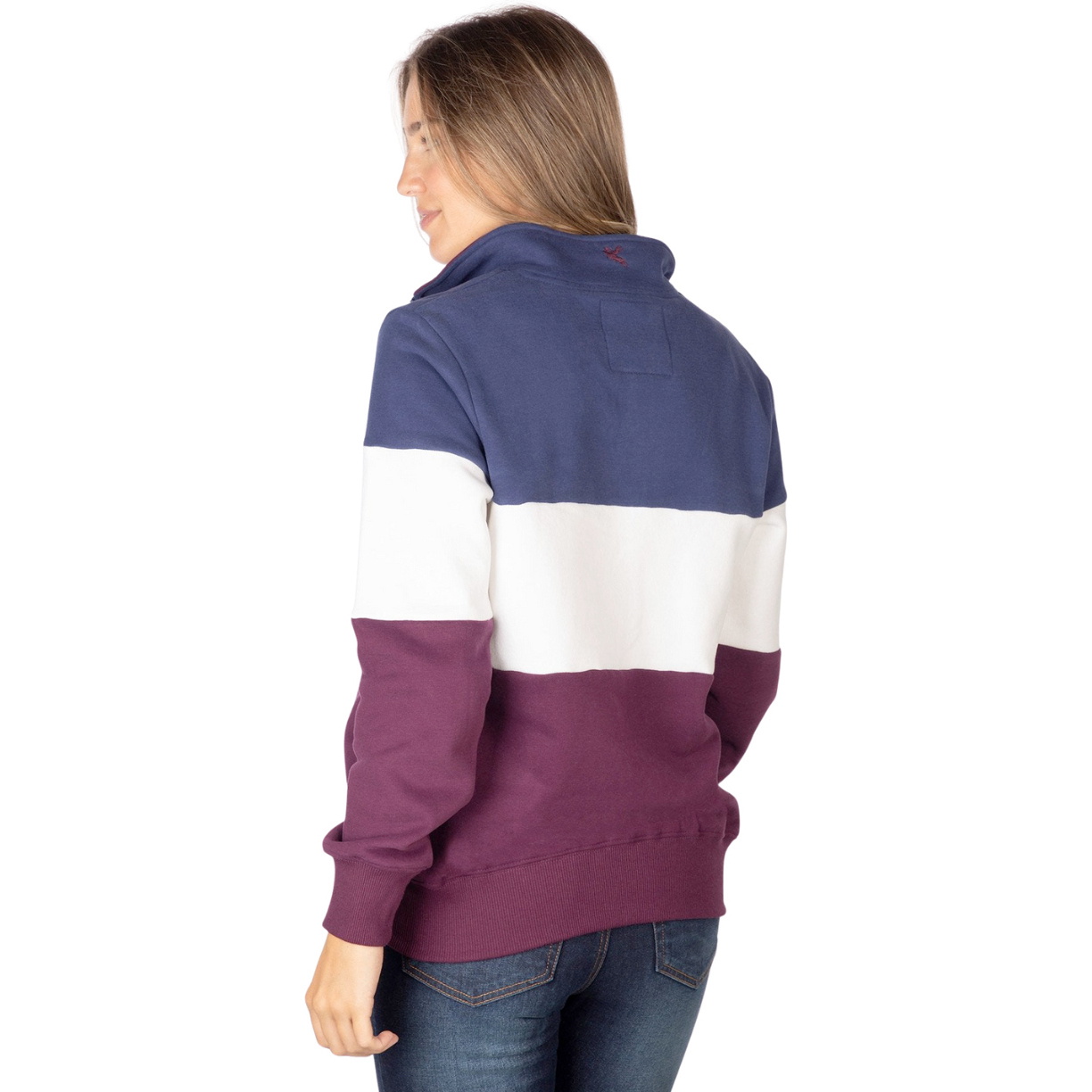 2025 Rydale Femmes Dames Byland Sweatshirt 407179 - Berry / White / Denim